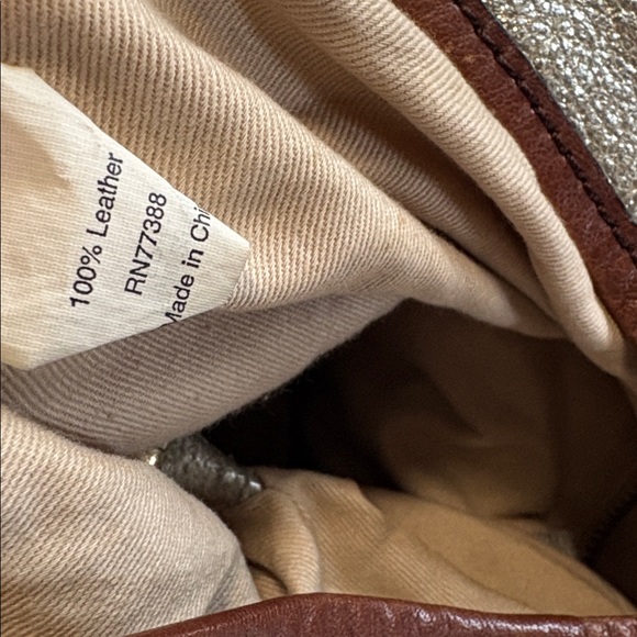 J.Crew Metallic Beacon Tote Bag Silver Brown Leather Studded Handle Large Size - Picture 11 of 14